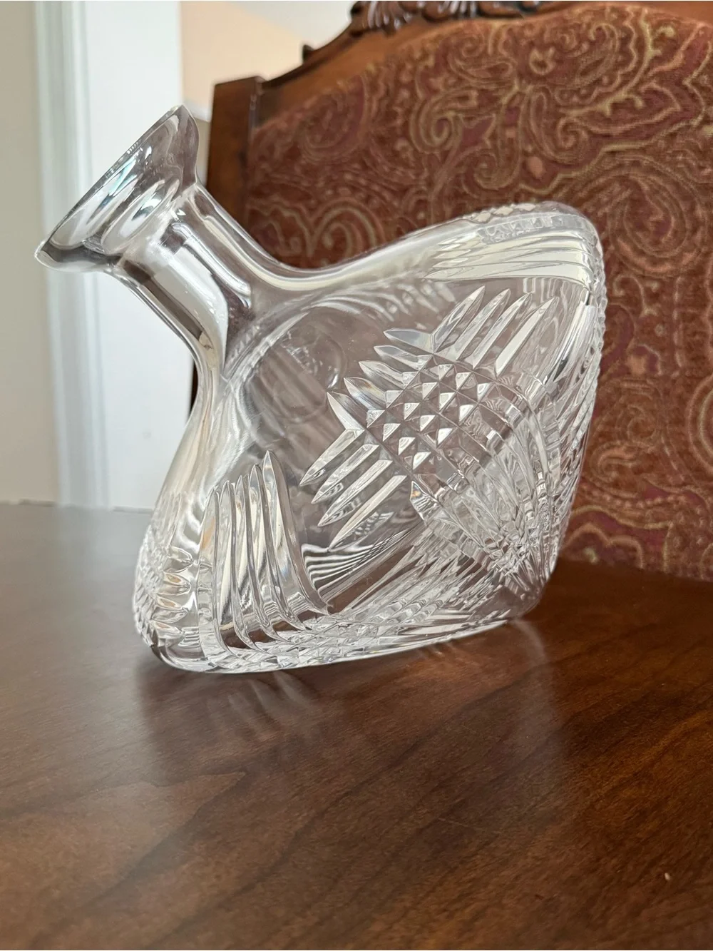 Astral Bovary Lead Crystal Side Resting Decanter Tilt Orbital Barware No Stopper